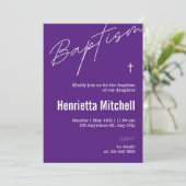 Moderne Terracotta Kalligrafie Taufe Einladung (Stehend Vorderseite)