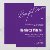 Moderne Terracotta Kalligrafie Taufe Einladung (Vorne/Hinten)