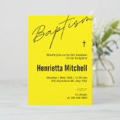 Moderne Terracotta Kalligrafie Taufe Einladung (Stehend Vorderseite)