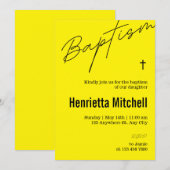 Moderne Terracotta Kalligrafie Taufe Einladung (Vorne/Hinten)