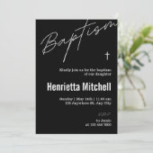 Moderne Terracotta Kalligrafie Taufe Einladung (Stehend Vorderseite)