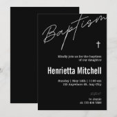 Moderne Terracotta Kalligrafie Taufe Einladung (Vorne/Hinten)