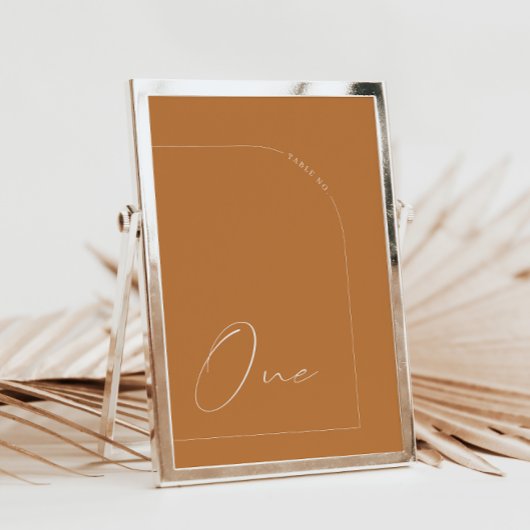 Moderne Terracotta-Kalligraphie Eine Tischnummer