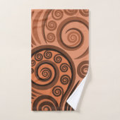 Moderne Terracotta Koru Fern Frontlenker Wirbel Ha Badhandtuch Set (Handtuch)