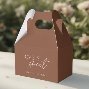 Moderne Terracotta-Liebe ist Süße Hochzeit Geschenkschachtel
