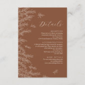 Moderne Terracotta Minimal Blätter Hochzeiten Deta Begleitkarte (Vorderseite)