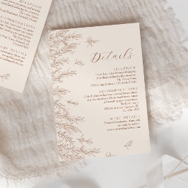 Moderne Terracotta Minimal Blätter Hochzeiten Deta Begleitkarte