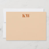 Moderne Terracotta Monogram Initials Personalisier Dankeskarte (Vorderseite)