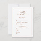 Moderne Terracotta Monogram Wedding RSVP Card (Rückseite)
