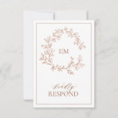 Moderne Terracotta Monogram Wedding RSVP Card (Vorderseite)