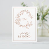 Moderne Terracotta Monogram Wedding RSVP Card Karte (Stehend Vorderseite)