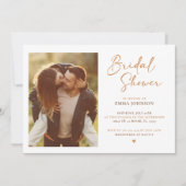 Moderne Terracotta Mrs. Foto Brautparty Einladung (Vorderseite)