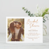 Moderne Terracotta Mrs. Foto Brautparty Einladung (Stehend Vorderseite)