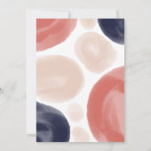 Moderne Terracotta Navy Beige Wasserfarbenhochzeit Einladung (Rückseite)