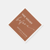 Moderne Terracotta Night Before Probe Dinner Serviette (Ecke)