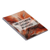 Moderne Terracotta-orange-silberne Marmortypografi Notizblock (Rechte Seite)