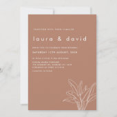 Moderne Terracotta Palm Foliage Minimalistische Ho Einladung (Vorderseite)