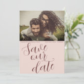 Moderne Terracotta Rette unser Datum Hochzeit Save The Date (Stehend Vorderseite)