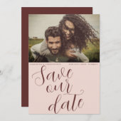 Moderne Terracotta Rette unser Datum Hochzeit Save The Date (Vorne/Hinten)