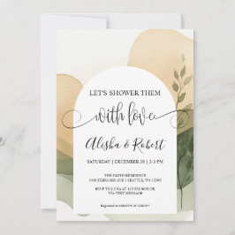 Moderne Terracotta & Sage Couples Dusche Einladung