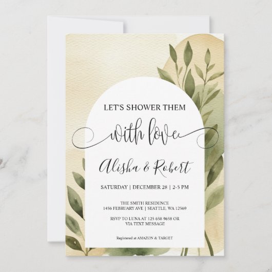 Moderne Terracotta & Sage Couples Dusche Einladung (Vorderseite)