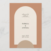 Moderne Terracotta Sand Boho Arch Geometric Weddin Programm (Vorderseite)