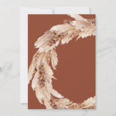 Moderne Terracotta-Save the Date-Pampen Einladung (Rückseite)