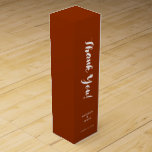 Moderne Terracotta-Schrift Vielen Dank für Ihre Ho Weinbox<br><div class="desc">Chic Modern Terracotta Vielen Dank,  dass Sie Script Wein Geschenkbox für Ihre Hochzeit,  Brautparty,  Pärchendusche oder jede andere Veranstaltung - Farben können im Design-Tool geändert werden,  um Ihr Hochzeitthema.</div>