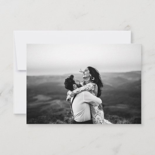 Moderne Terracotta Script Calligraphy Wedding Dankeskarte (Rückseite)