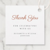 Moderne Terracotta Script Foto Taufe Geschenkanhänger (Rückseite)