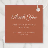 Moderne Terracotta Script Foto Taufe Vielen Dank Geschenkanhänger (Rückseite)