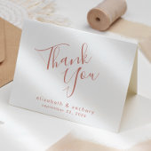 Moderne Terracotta Script Wedding Vielen Dank Karte