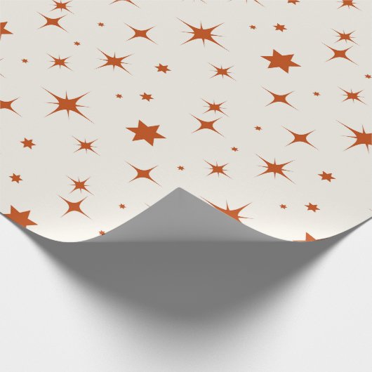 Moderne Terracotta Star Muster Weihnachten Geschenkpapier (Ecke)