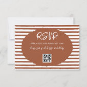 Moderne Terracotta Stripe Wedding RSVP Karte (Vorderseite)