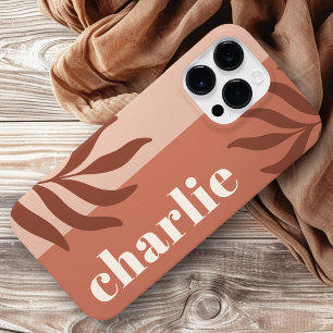 Moderne Terracotta-Töne senkrechten Namen botanisc Case-Mate iPhone 14 Pro Max Hülle