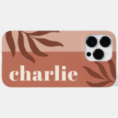 Moderne Terracotta-Töne senkrechten Namen botanisc Case-Mate iPhone Hülle (Rückseite (Horizontal))