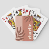 Moderne Terracotta-Töne senkrechten Namen botanisc Spielkarten (Rückseite)