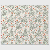 Moderne Terracotta Tree und Star Weihnachten Geschenkpapier (Flach)