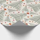 Moderne Terracotta Tree und Star Weihnachten Geschenkpapier (Ecke)