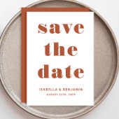 Moderne Terracotta-Typografie Hochzeit Save The Date