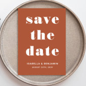 Moderne Terracotta-Typografie Hochzeit Save The Date