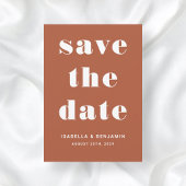 Moderne Terracotta-Typografie Hochzeit Save The Date
