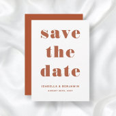 Moderne Terracotta-Typografie Hochzeit Save The Date