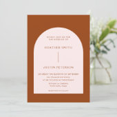 Moderne Terracotta und Blush Wedding Einladungen (Stehend Vorderseite)