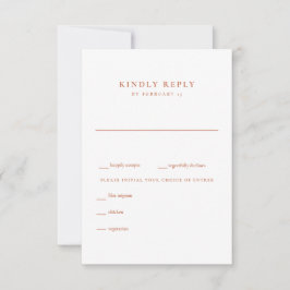 Moderne Terracotta und White Wedding RSVP