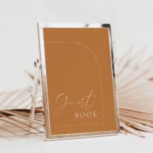 Moderne Terracotta Unterschrift Unser Gästebuch Ho Einladung