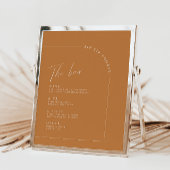 Moderne Terracotta Wedding Bar Menu