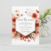 Moderne Terracotta Wedding Save The Date (Stehend Vorderseite)
