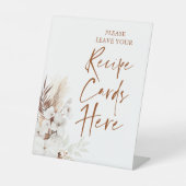 Moderne Terracotta Weißer Blumenzitat Sockelschild (Vorderseite)