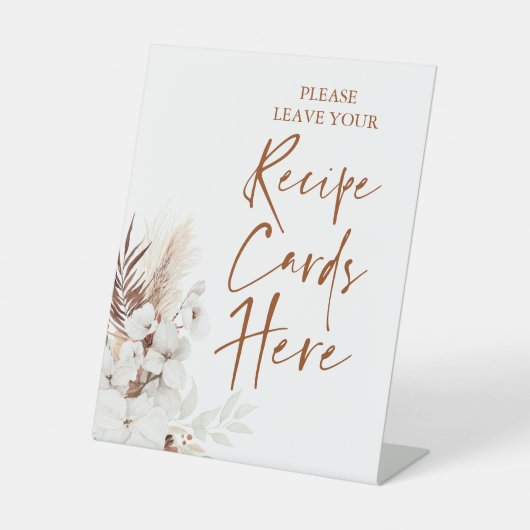 Moderne Terracotta Weißer Blumenzitat Sockelschild (Vorderseite)